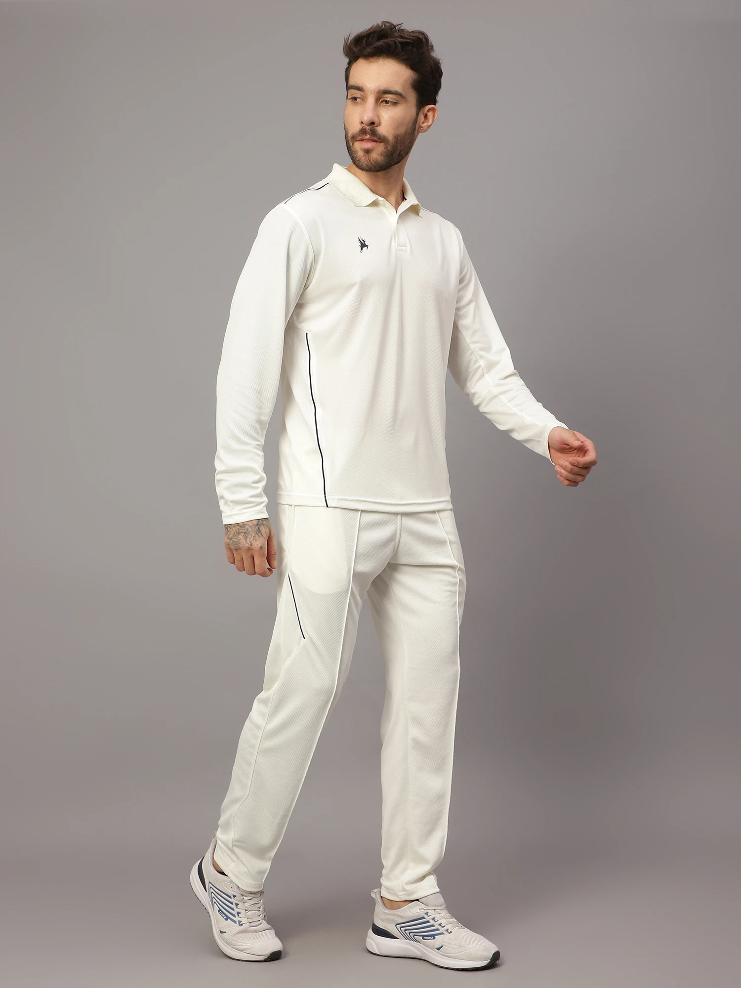Shiv Naresh Off White Cricket Clothing Set for Men
