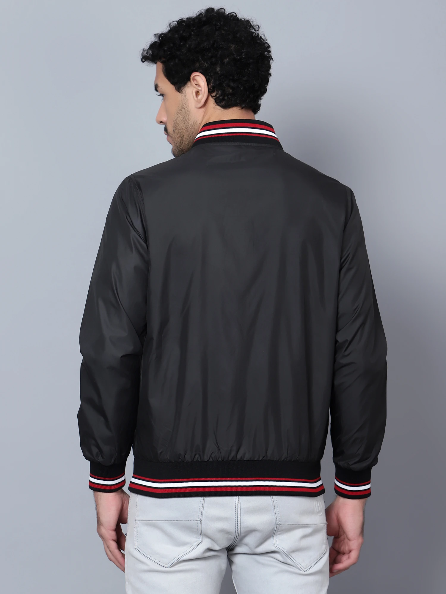 Men's Black Red Reversible Jacket by Shiv Naresh