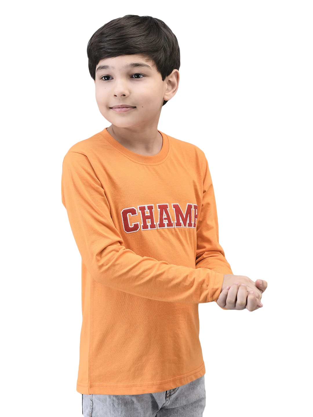 Boys Champ Full Sleeve T-shirt Orange Shiv Naresh