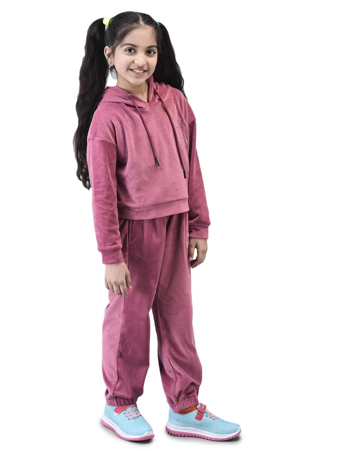 Pink SuperSoft Grils Tracksuit by Shiv Naresh