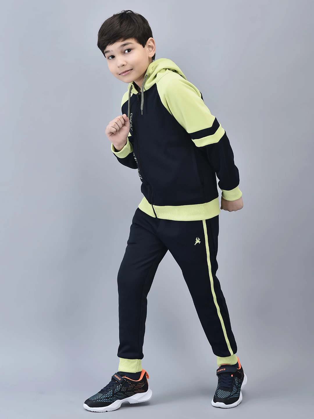 Boys Fearless Tracksuit Navy Neon by Shiv Naresh