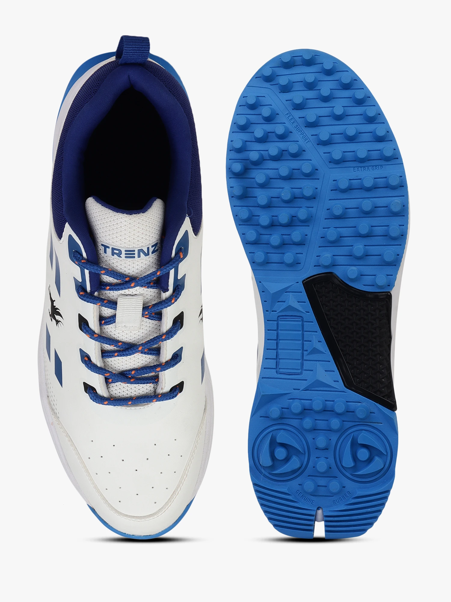 Royal Blue White Men's Cricket Shoes by Shiv Naresh