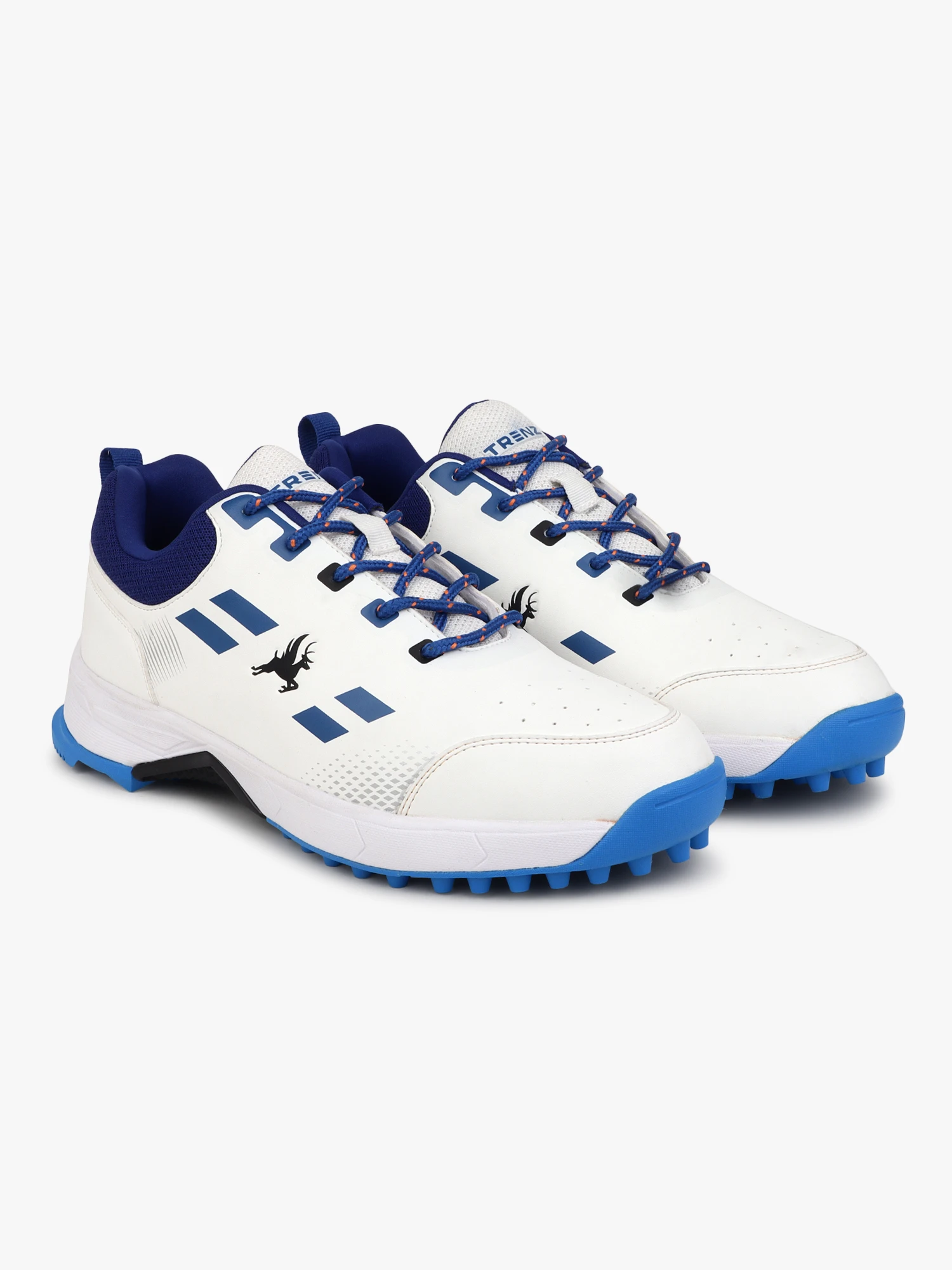 Royal Blue White Men's Cricket Shoes by Shiv Naresh