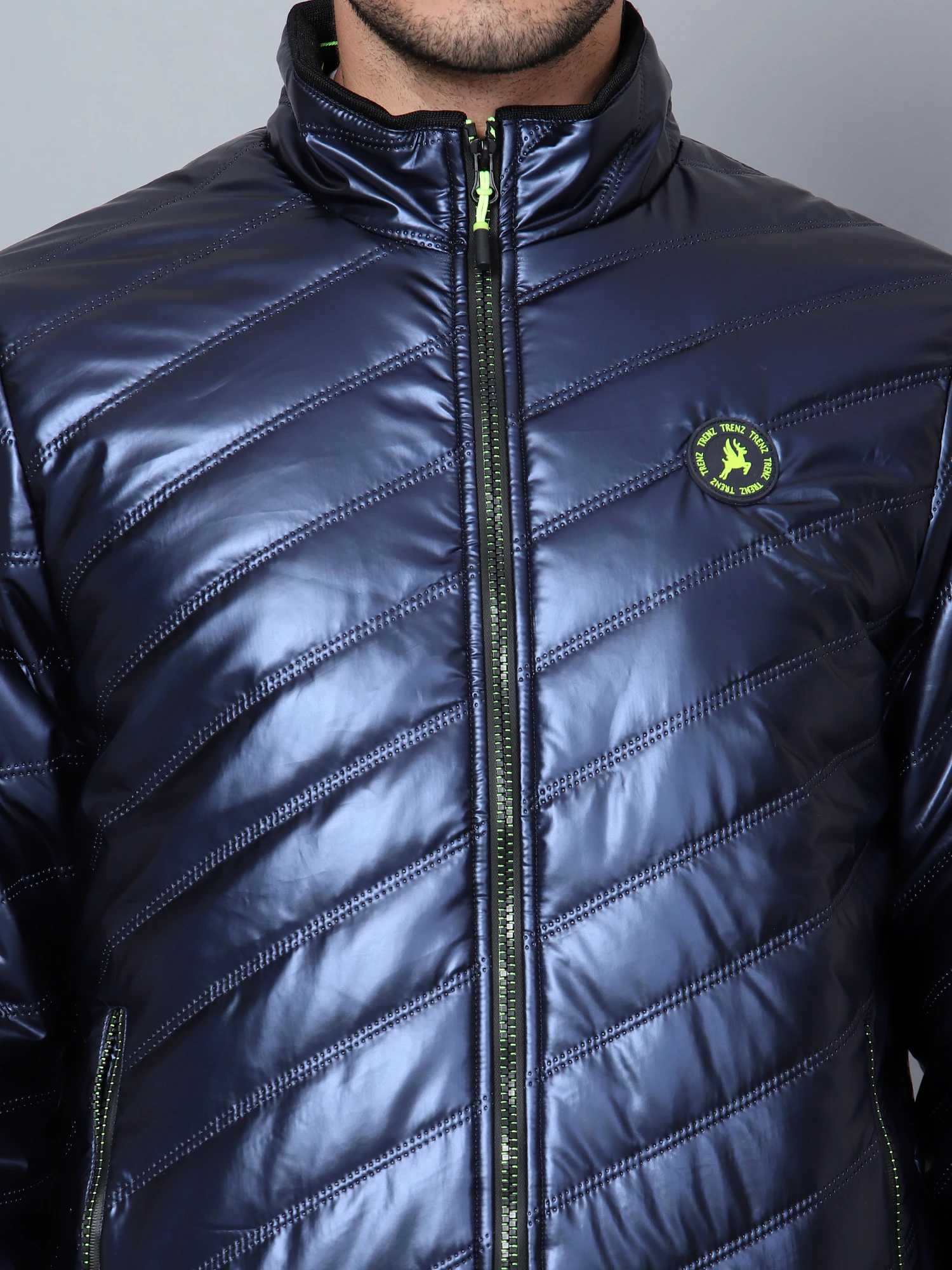 Men's Navy Blue Puffer Jacket Shiv Naresh