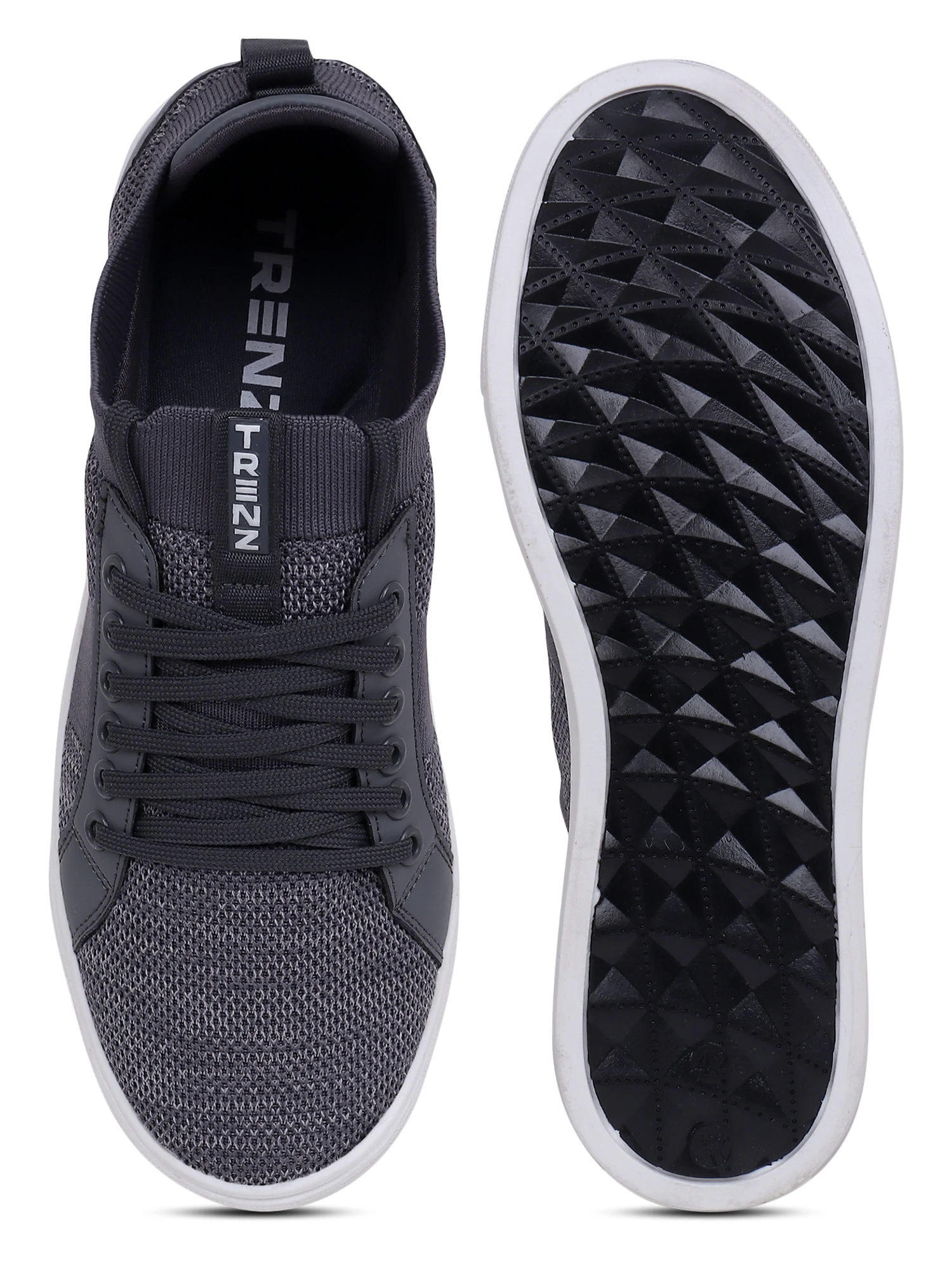 Shivnaresh Men’s Dark Grey Lace-Up Sports Shoes
