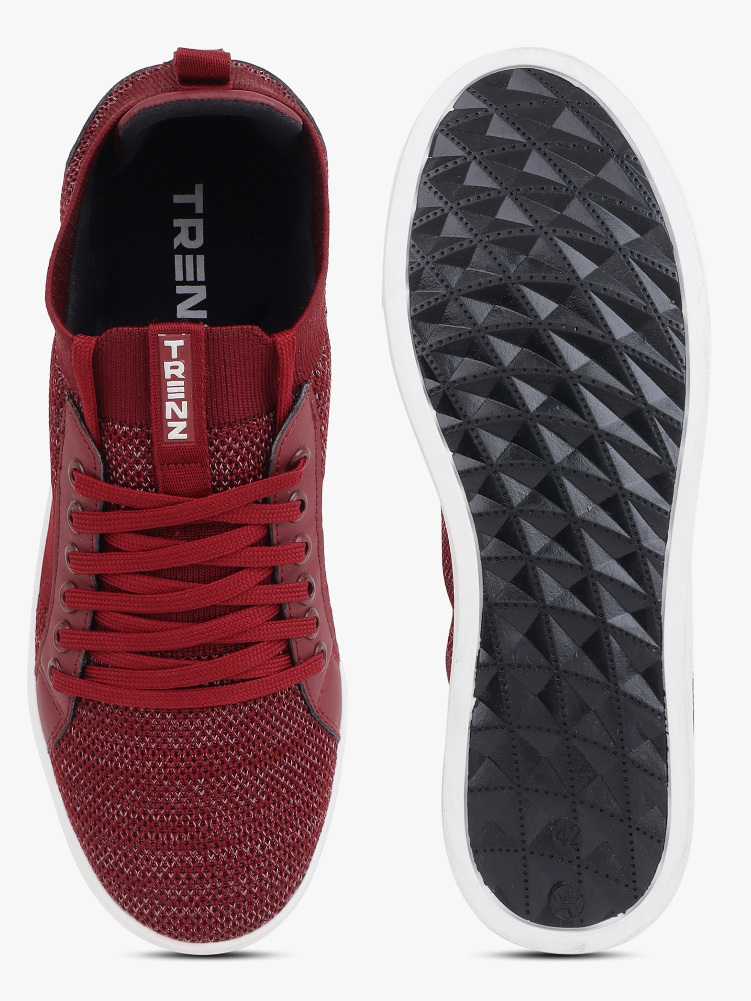 Shivnaresh Men’s Mehroon Black Lace-Up Sports Shoes