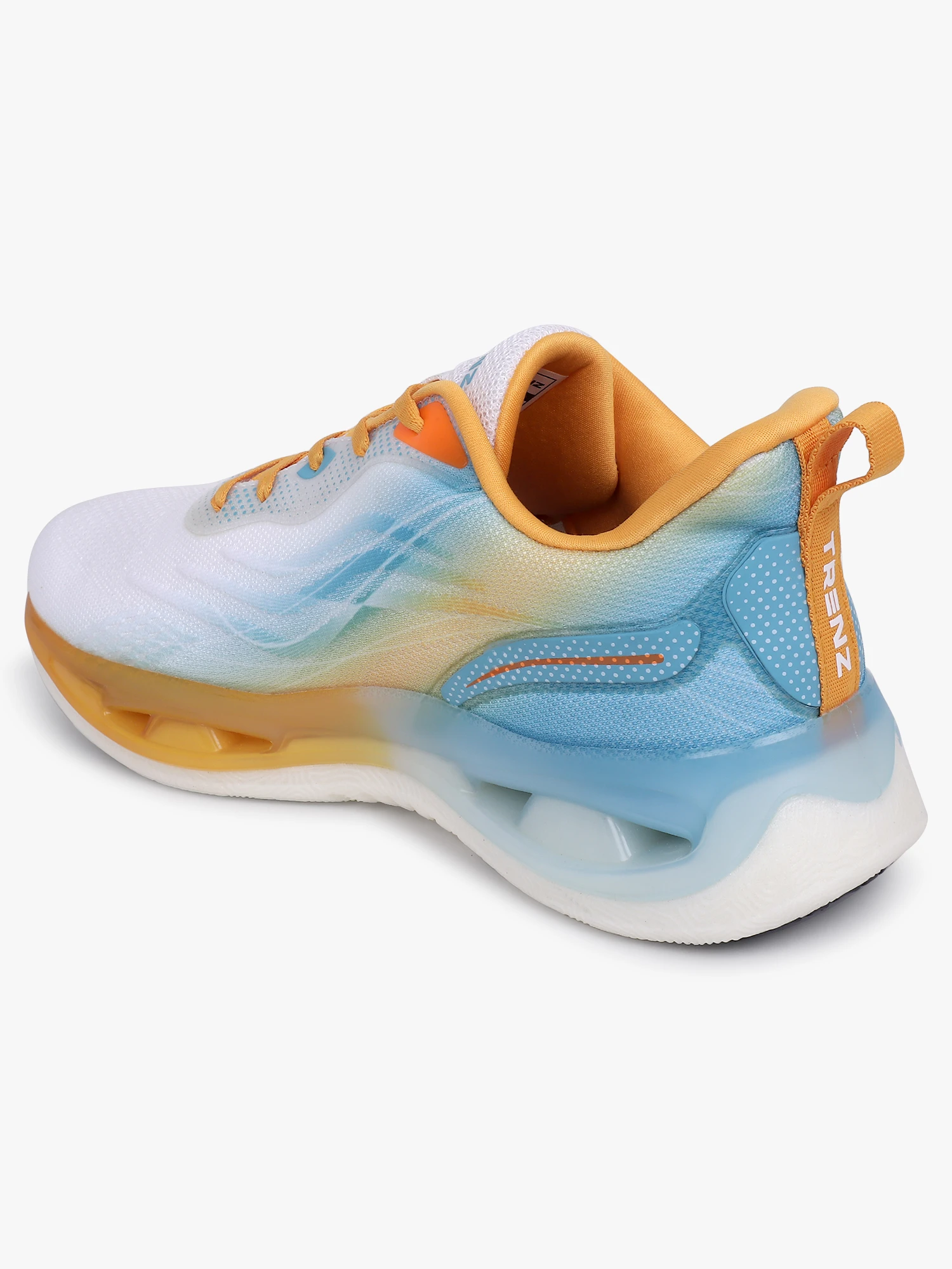 Shivnaresh Men's casual lace-up shoes in sky blue & yellow