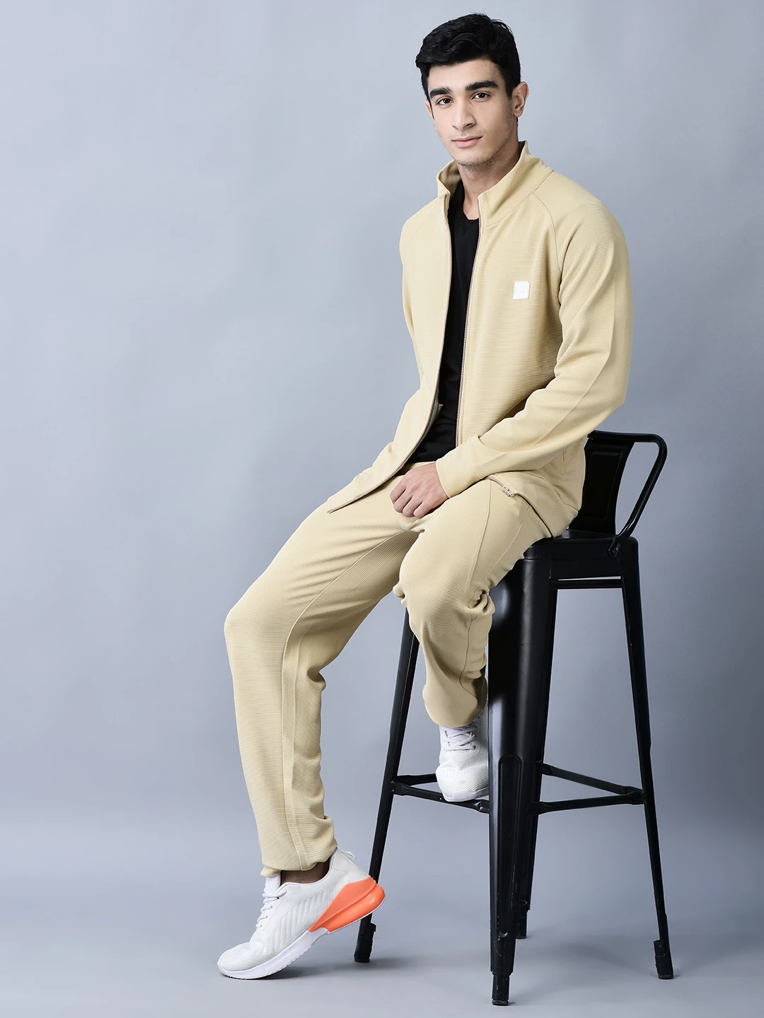 Shiv Naresh Khaki Ottoman Tracksuit for Men