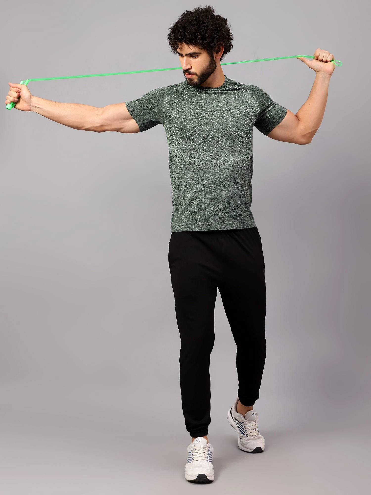 Seamless dusky green t shirt for men by Shiv Naresh