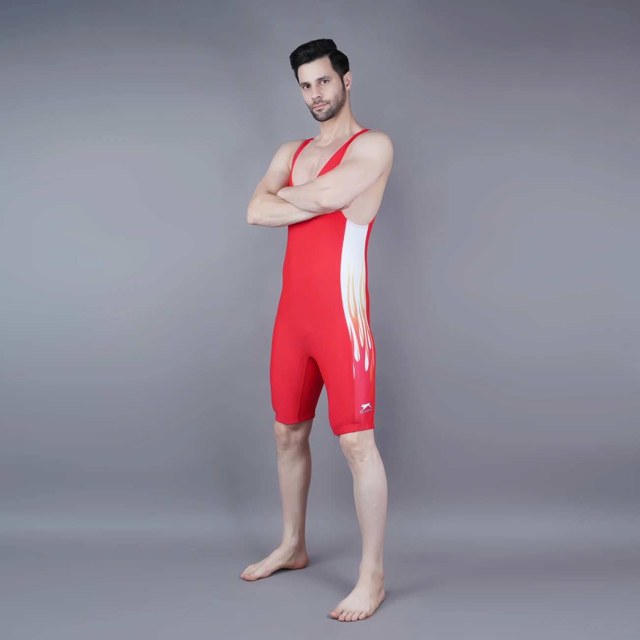 Wrestling singlet Red for men by Shiv Naresh