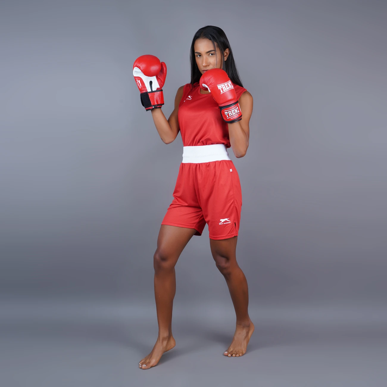 Red and white Warrior Spirit boxing set for women