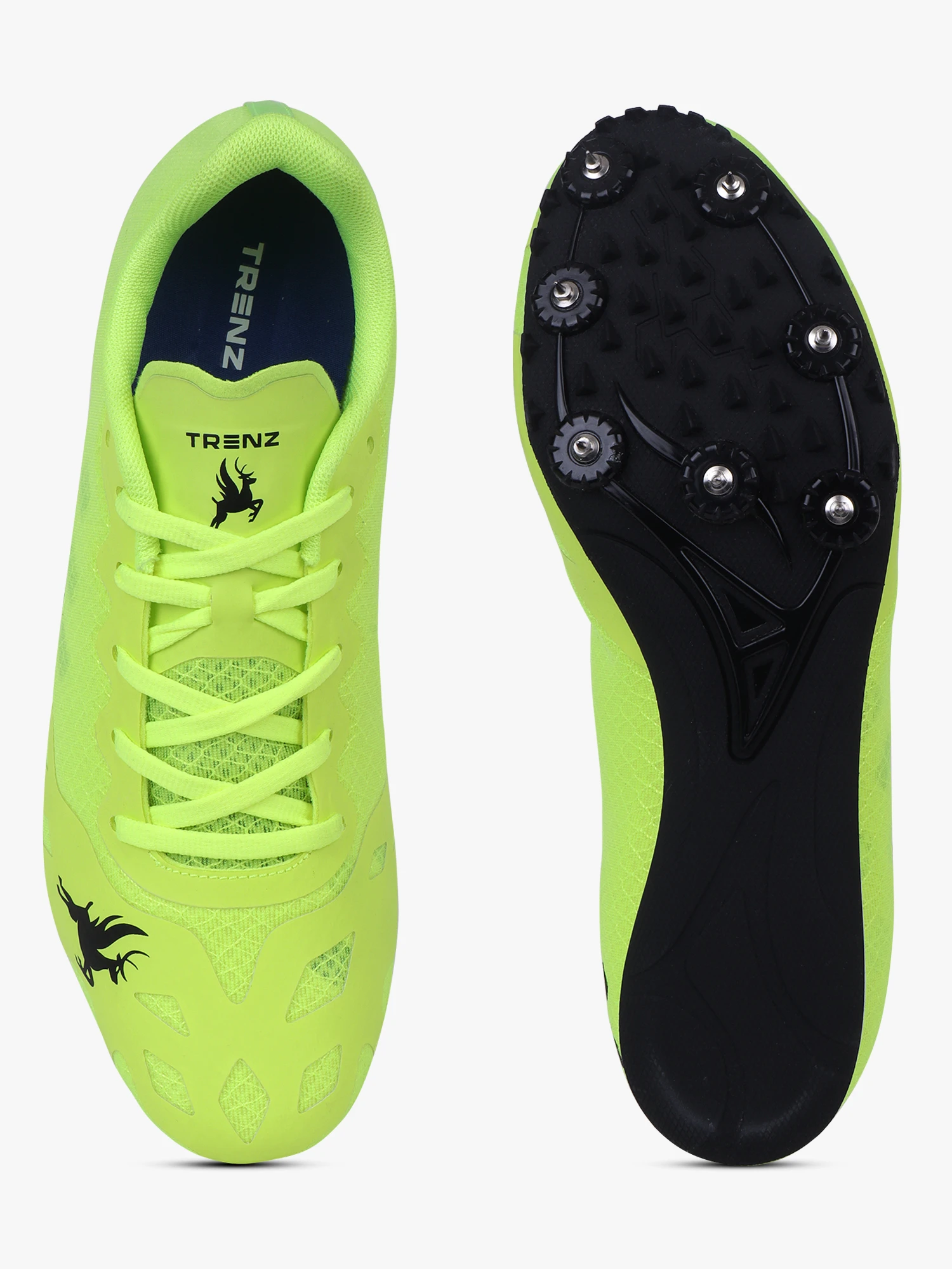 Shiv Naresh Trenz Men’s Florescent Green Running Spike Shoes