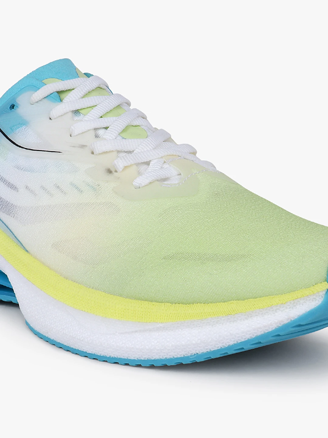 Yellow and Sky Blue Lace-Up Sports Shoes for Men
