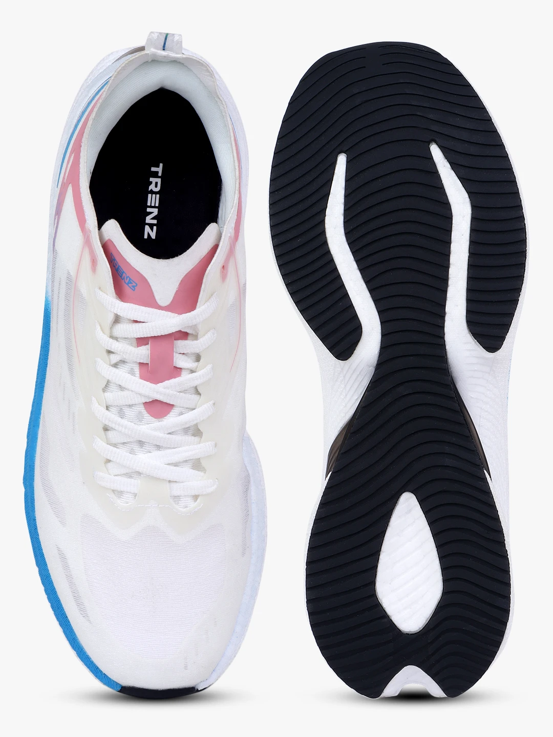 Pink and White Lace-Up Sports Shoes for Men