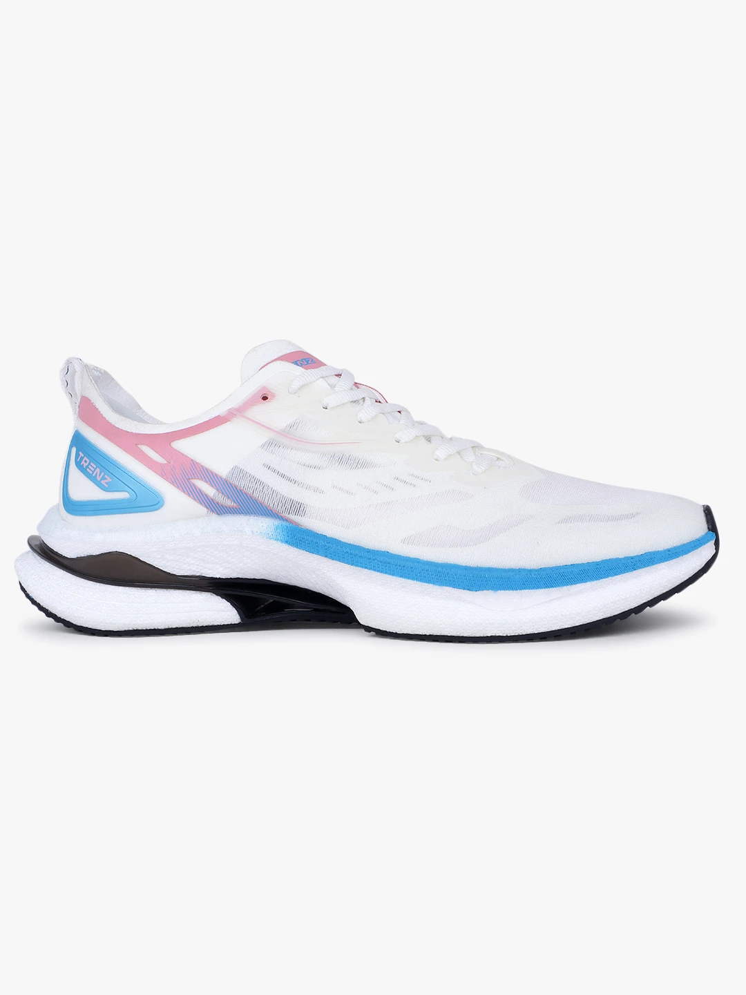 Pink and White Lace-Up Sports Shoes for Men