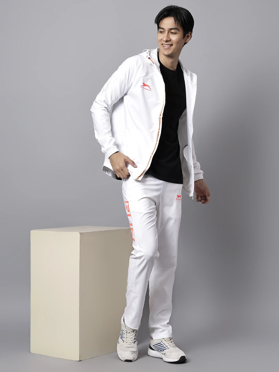 Shiv Naresh White Training Tracksuit for Men