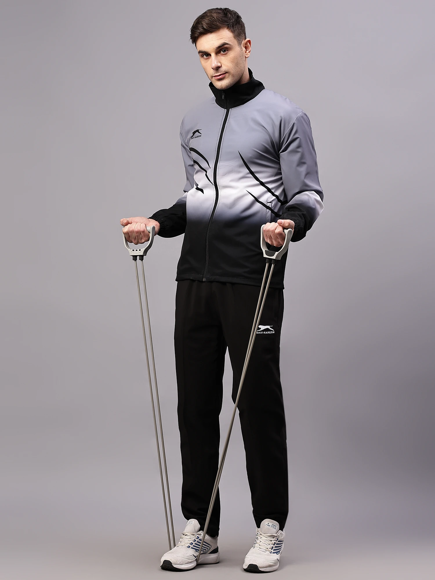 Shiv Naresh Black/Dark Grey/White Sublimated Fit Brust Tracksuit