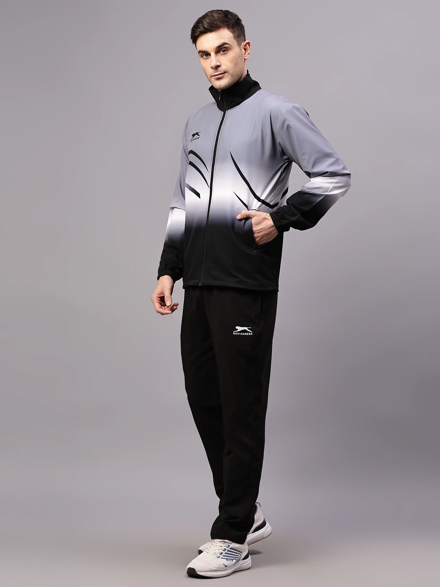 Shiv Naresh Black/Dark Grey/White Sublimated Fit Brust Tracksuit