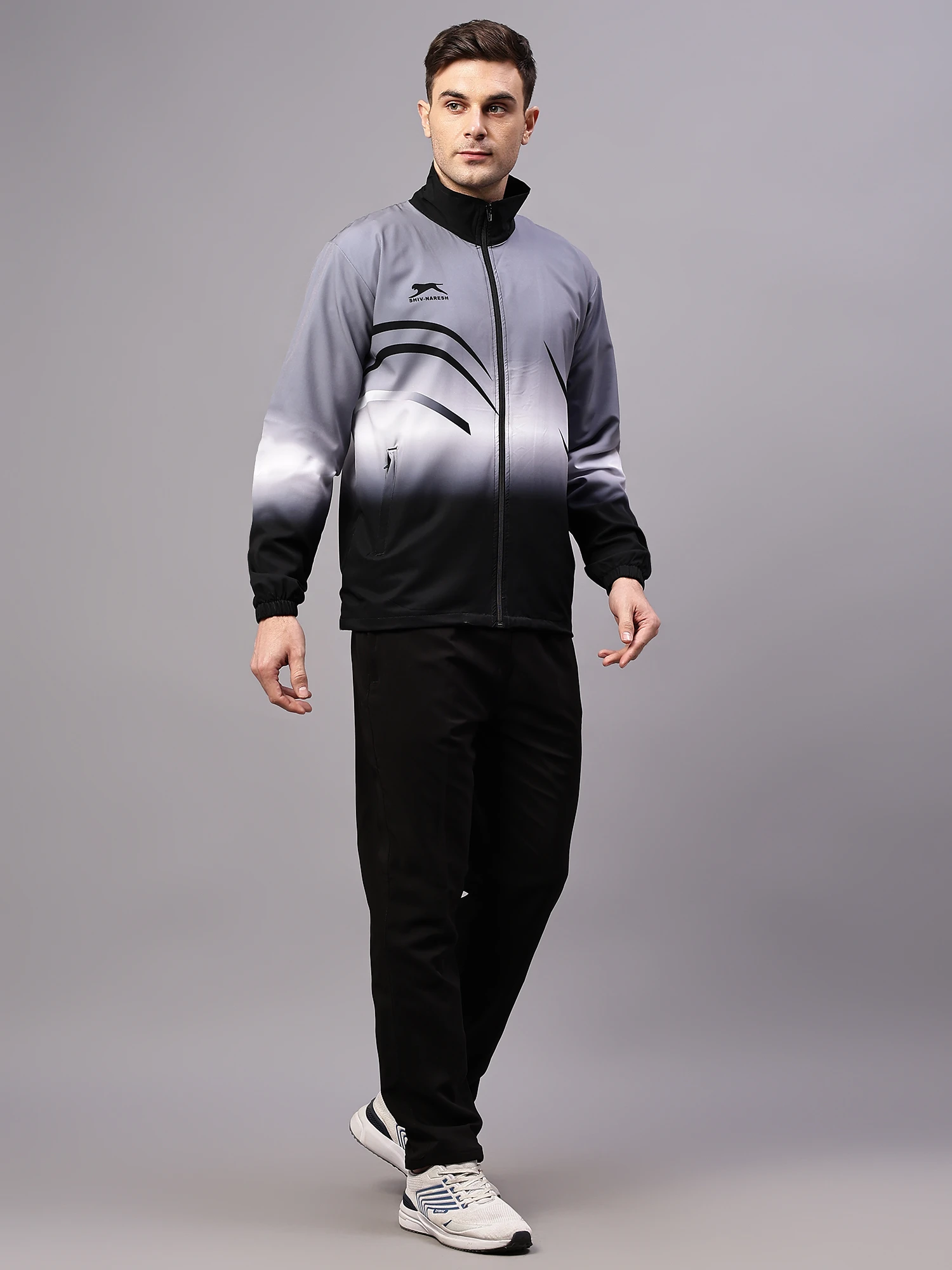 Shiv Naresh Black/Dark Grey/White Sublimated Fit Brust Tracksuit