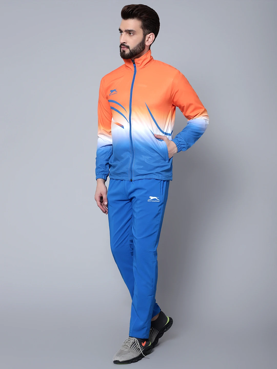 Shiv Naresh Orange/Royal/White Sublimated Fit Brust Tracksuit