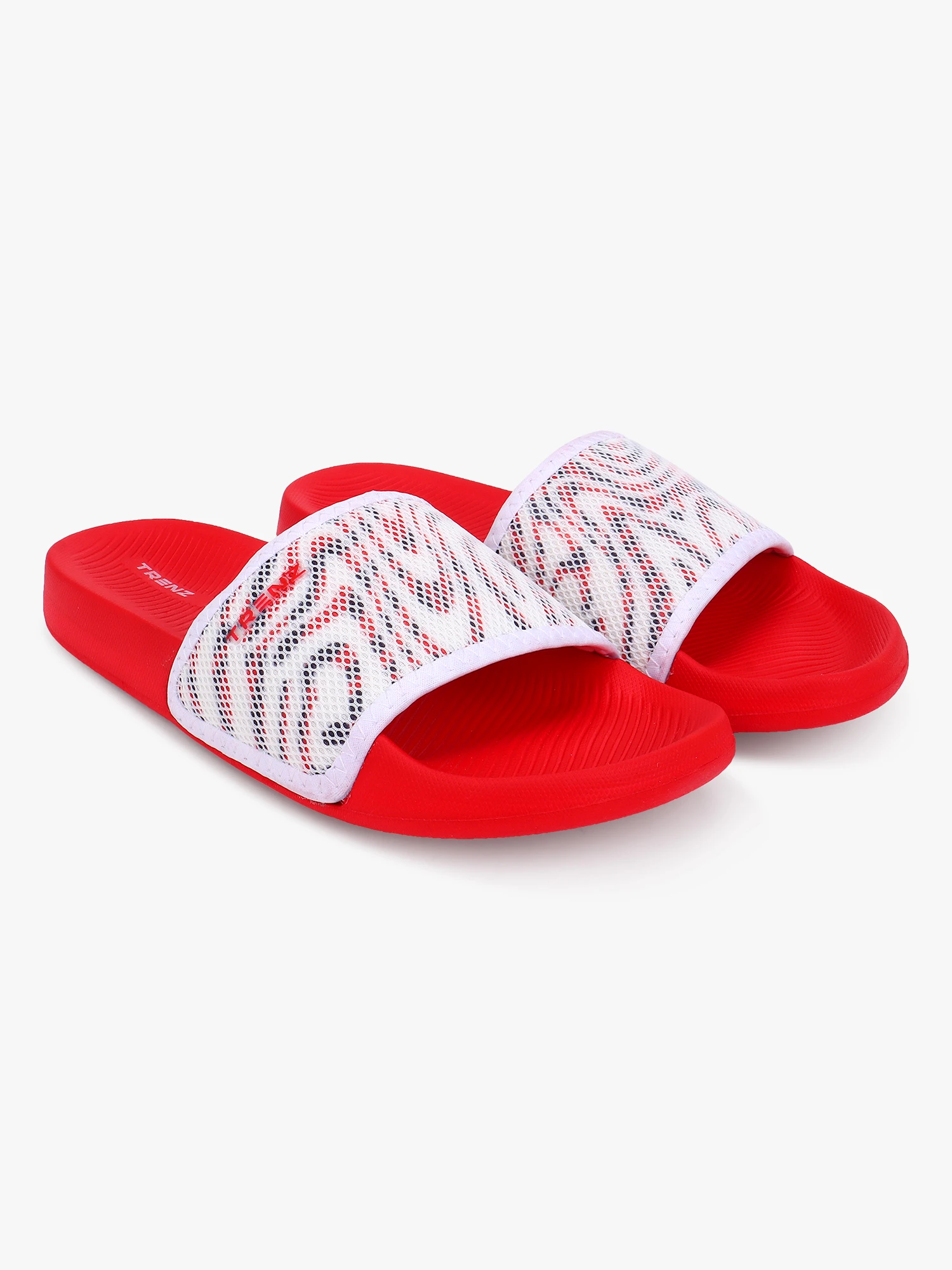 Red and White Slip-On Slider slipper for Women