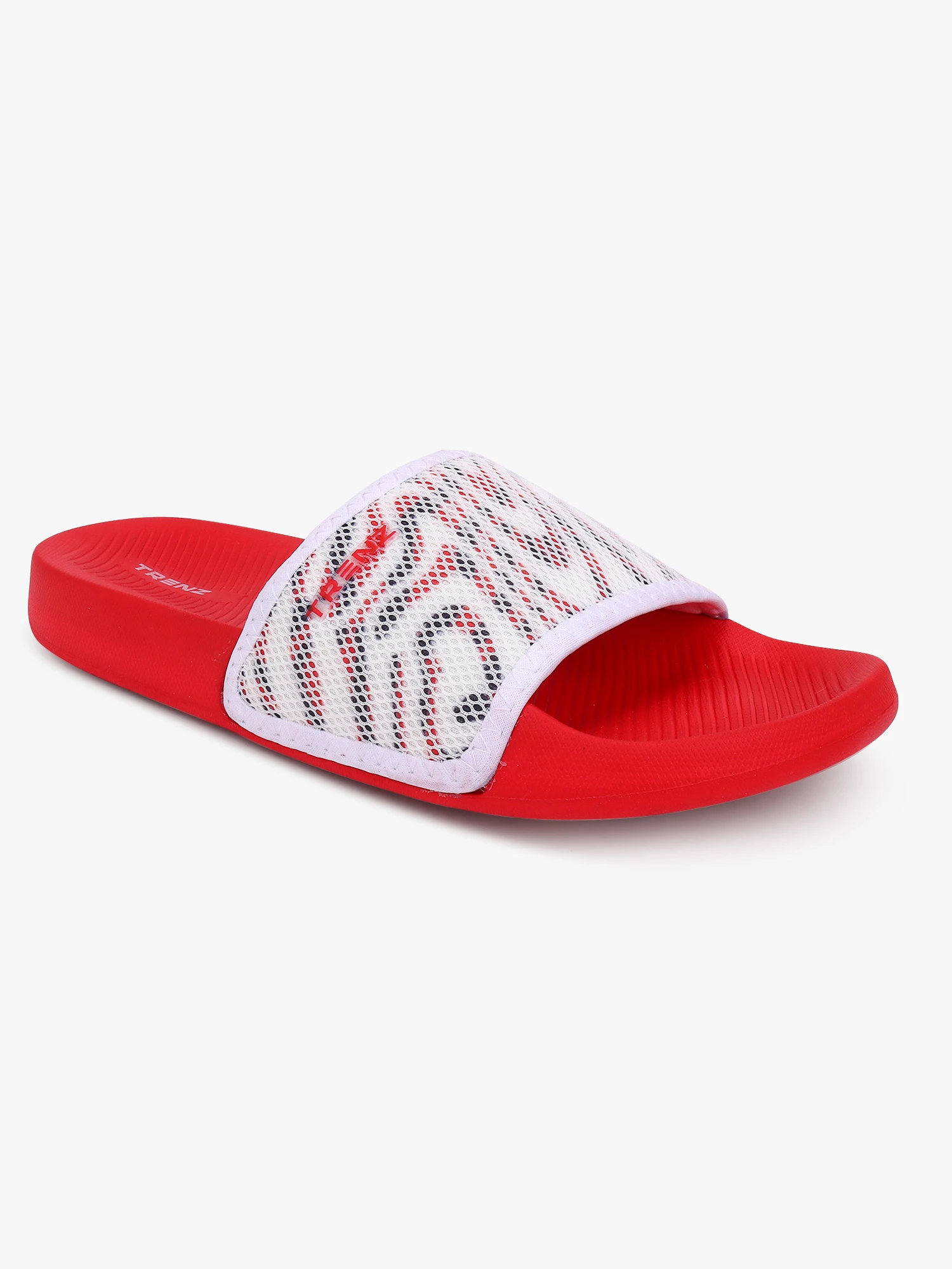 Red and White Slip-On Slider slipper for Women
