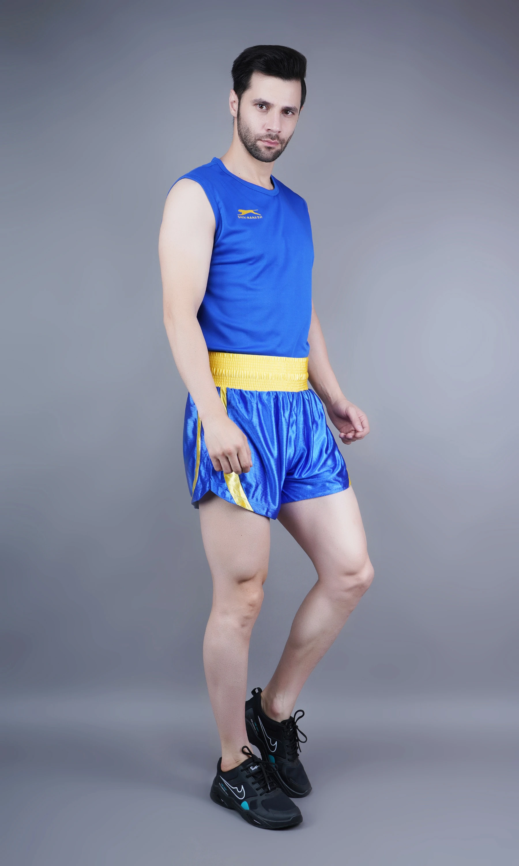 Unisex royal blue Wushu kit by Shiv Naresh