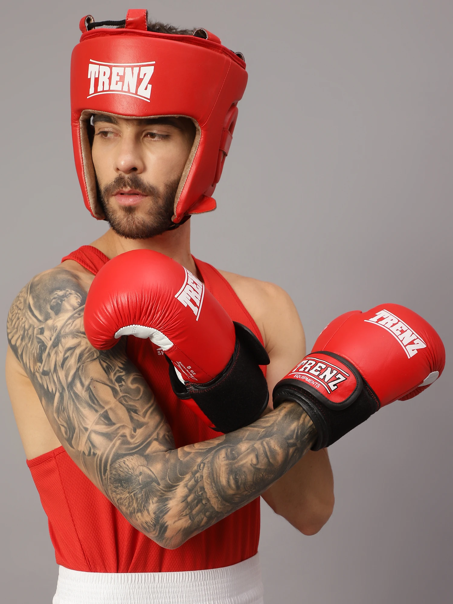 Men's Red Boxing Gloves for Training from Shiv Naresh