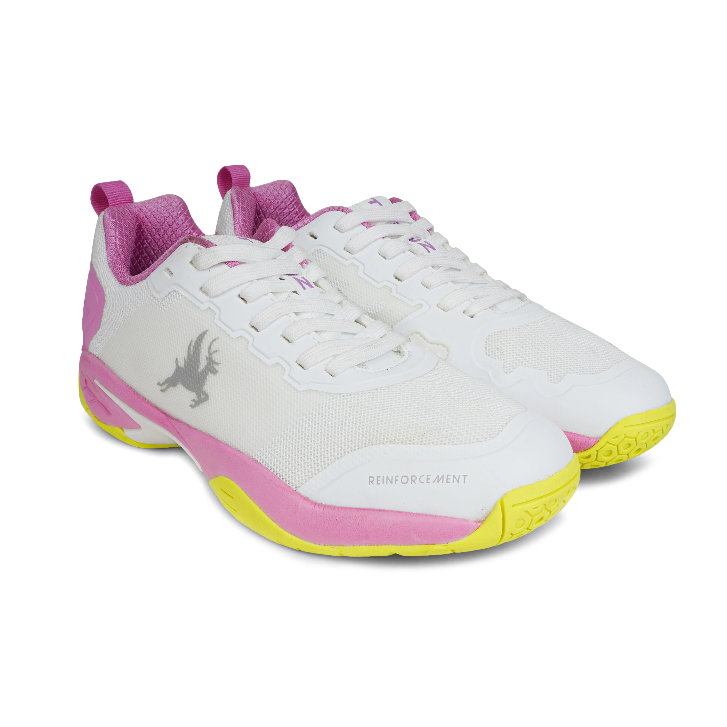 Buy Trenz White and Pink Badminton and Tennis Shoes for women
