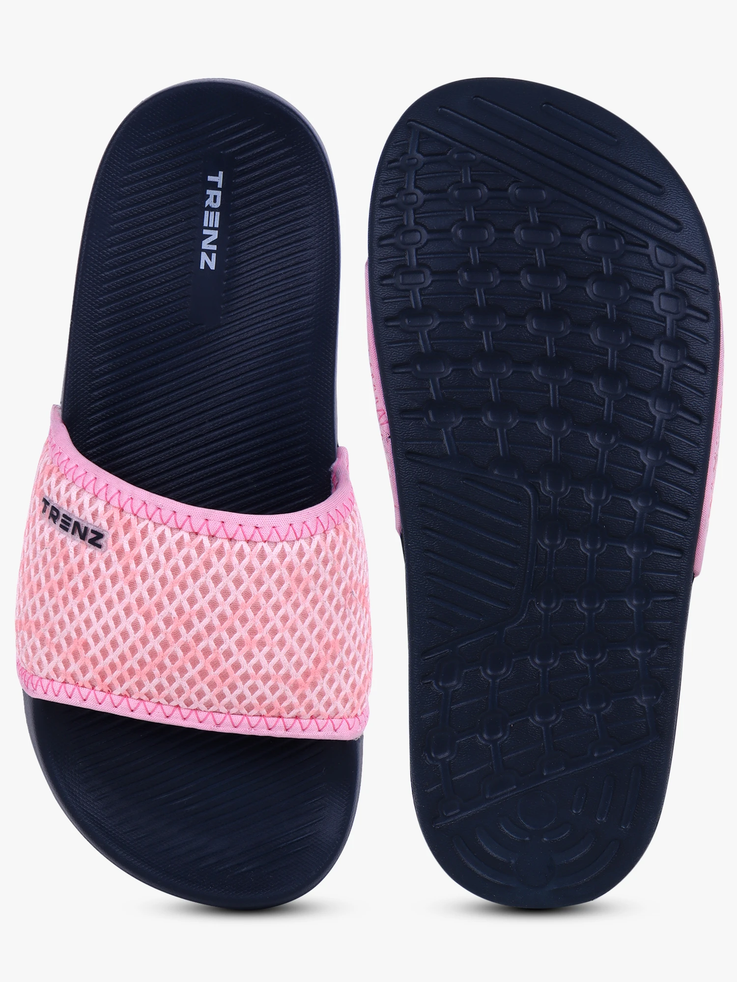 Pink Navy Blue Slip-On slippers for Women by Shiv Naresh