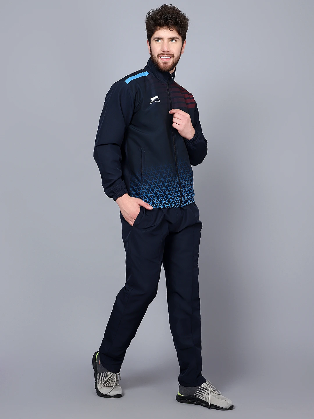 " Shiv Naresh Fit Brust Sublimated Navy Blue Track Suit for men  "