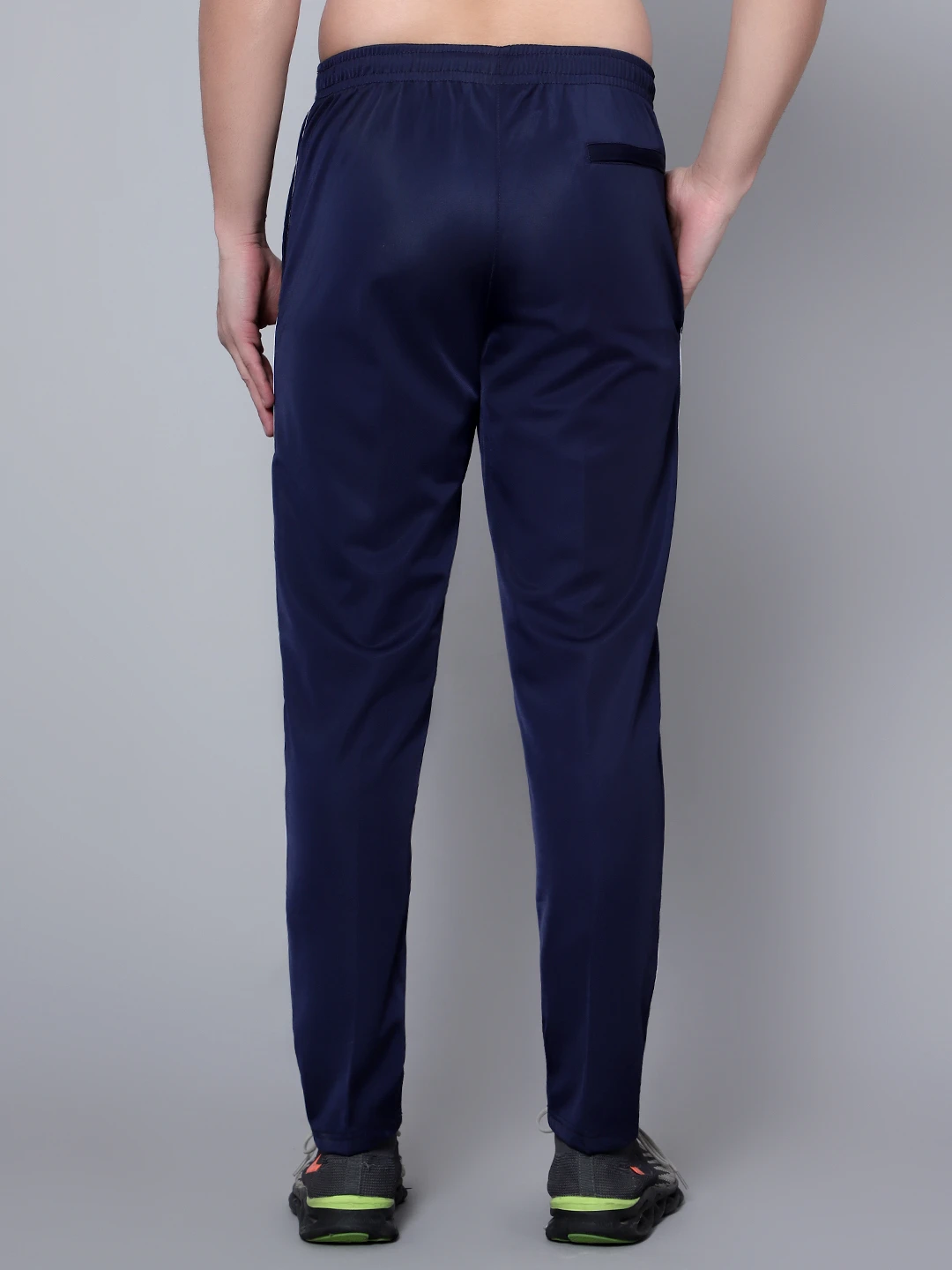 Navy Blue White Smart Track Pant for men Shiv Naresh