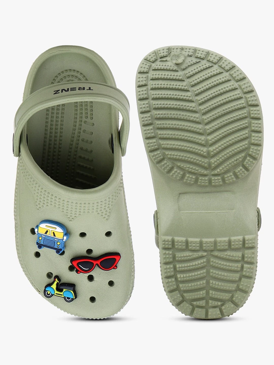 Kids Slip-On Clogs Seige Green by Shiv Naresh