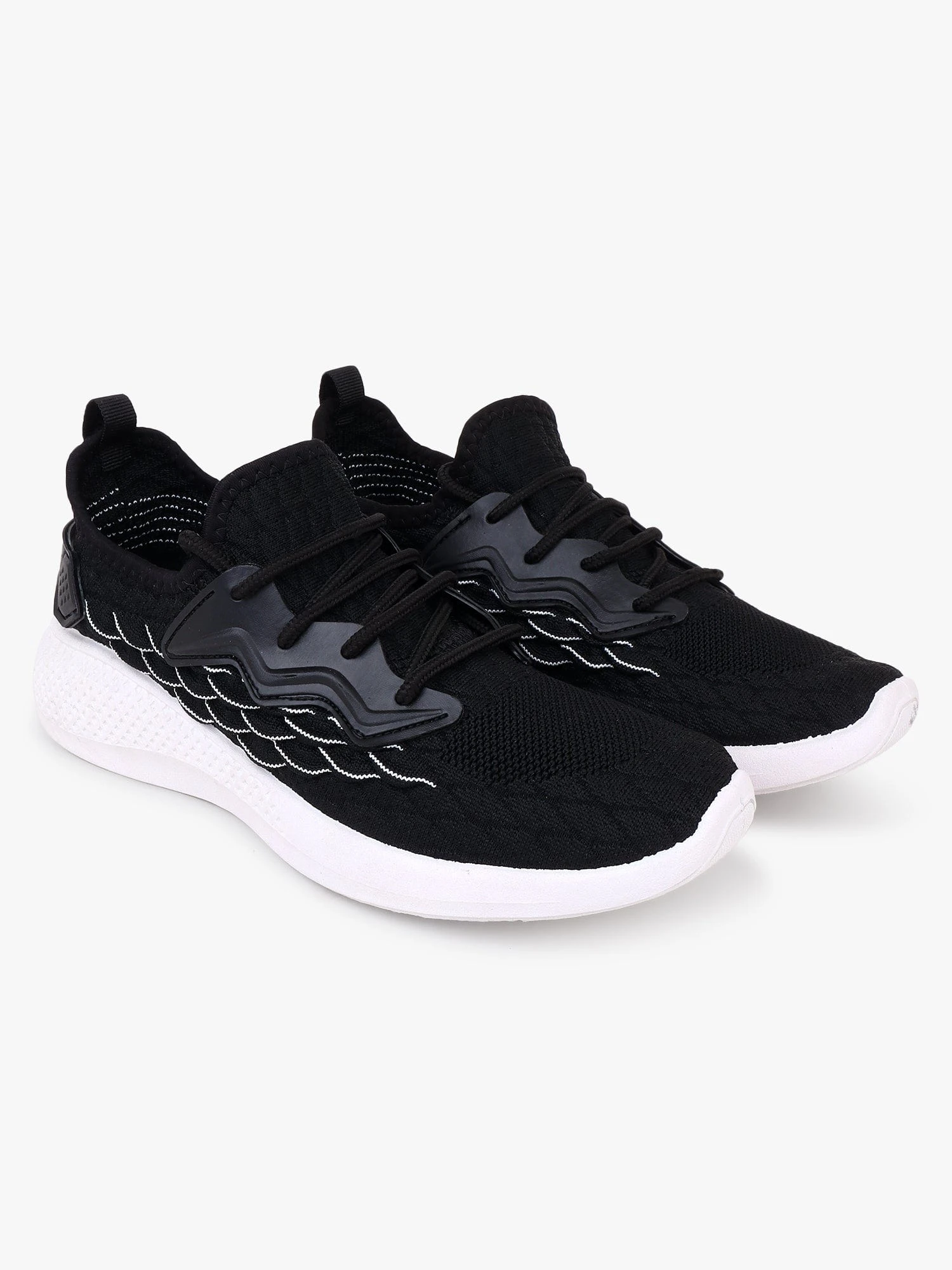 Black White Running Shoes for Men by Shiv Naresh