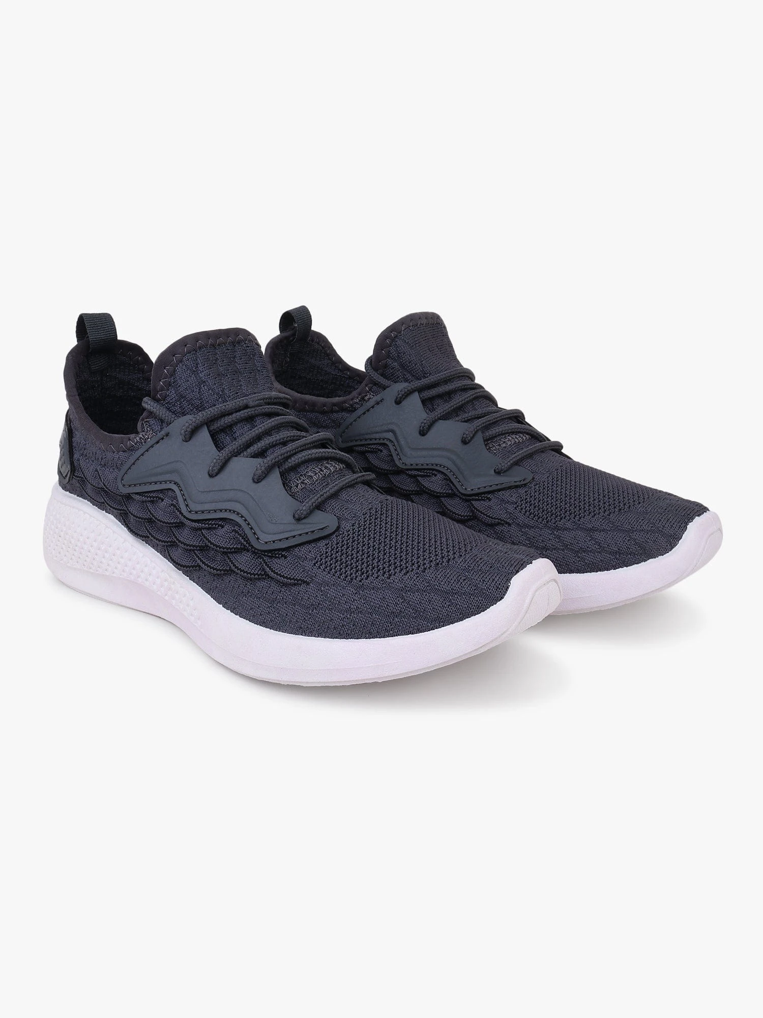 Grey White Running Shoes for Men by Shiv Naresh
