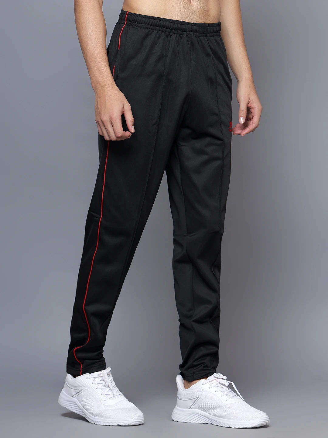 Black Red Smart Track Pant for men Shiv Naresh
