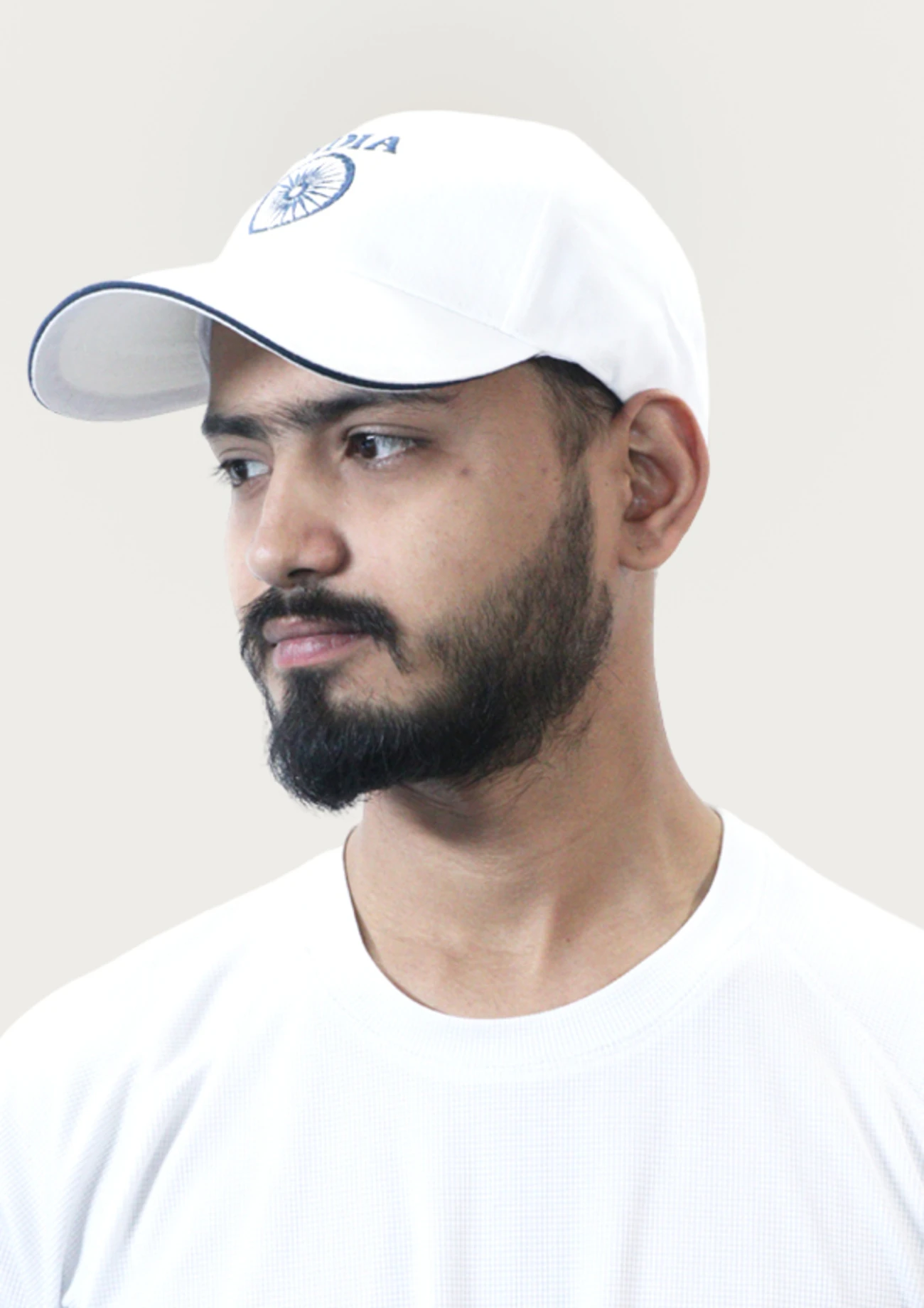 White & Black Cricket Sports Cap for Men