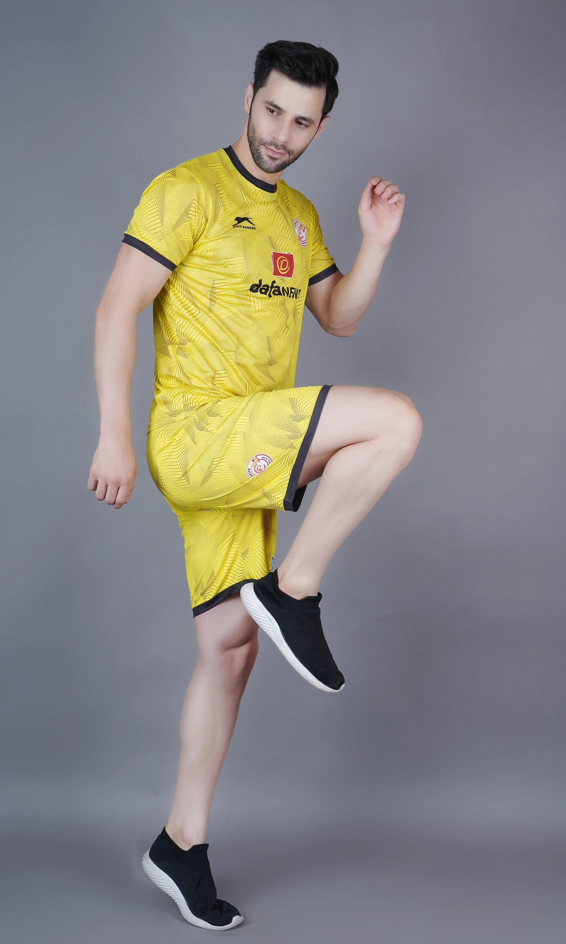 Shiv Naresh Punjab Football Club kit in Lemon