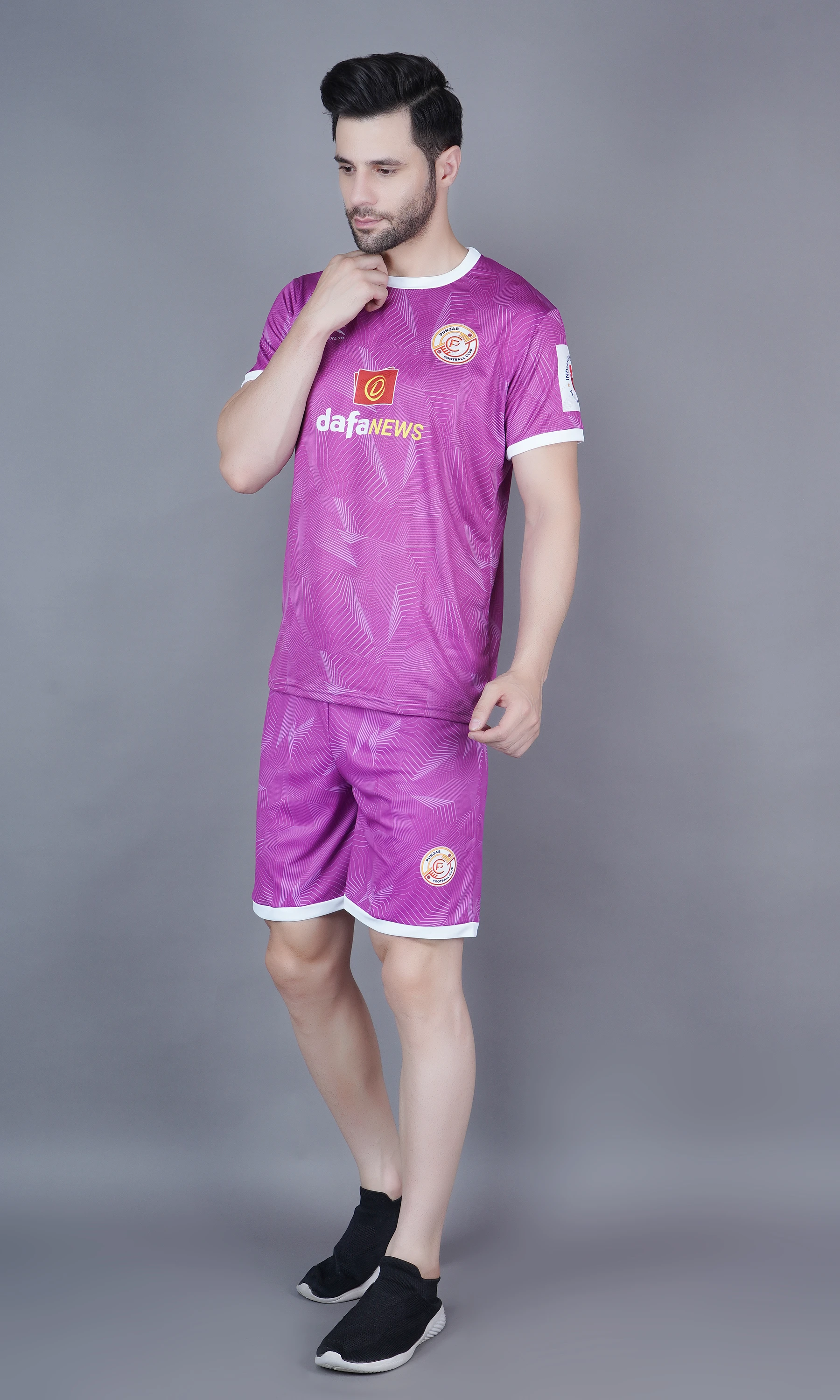 Shiv Naresh Punjab Football Club kit in Purple