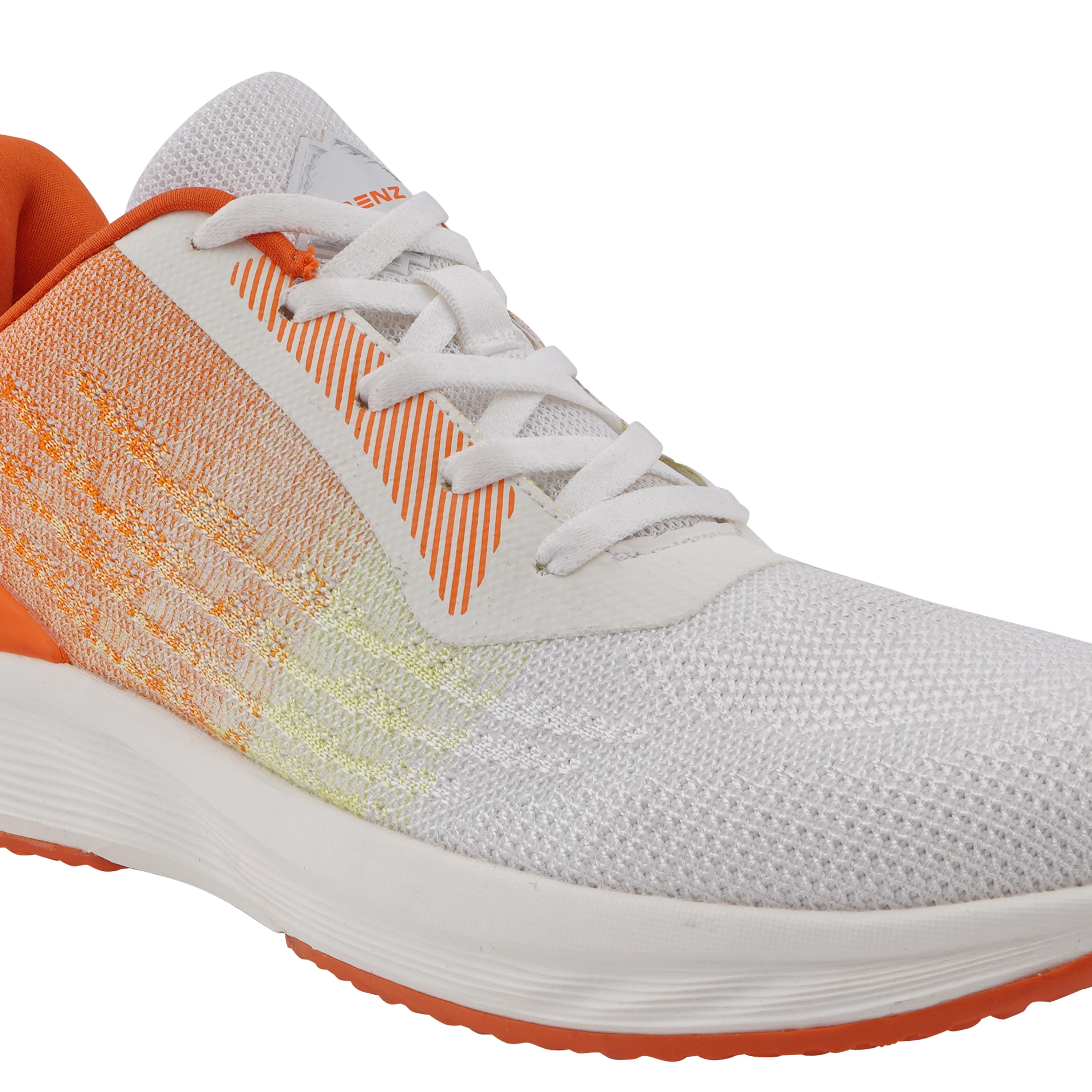 Women’s white and orange lace-up sports shoes