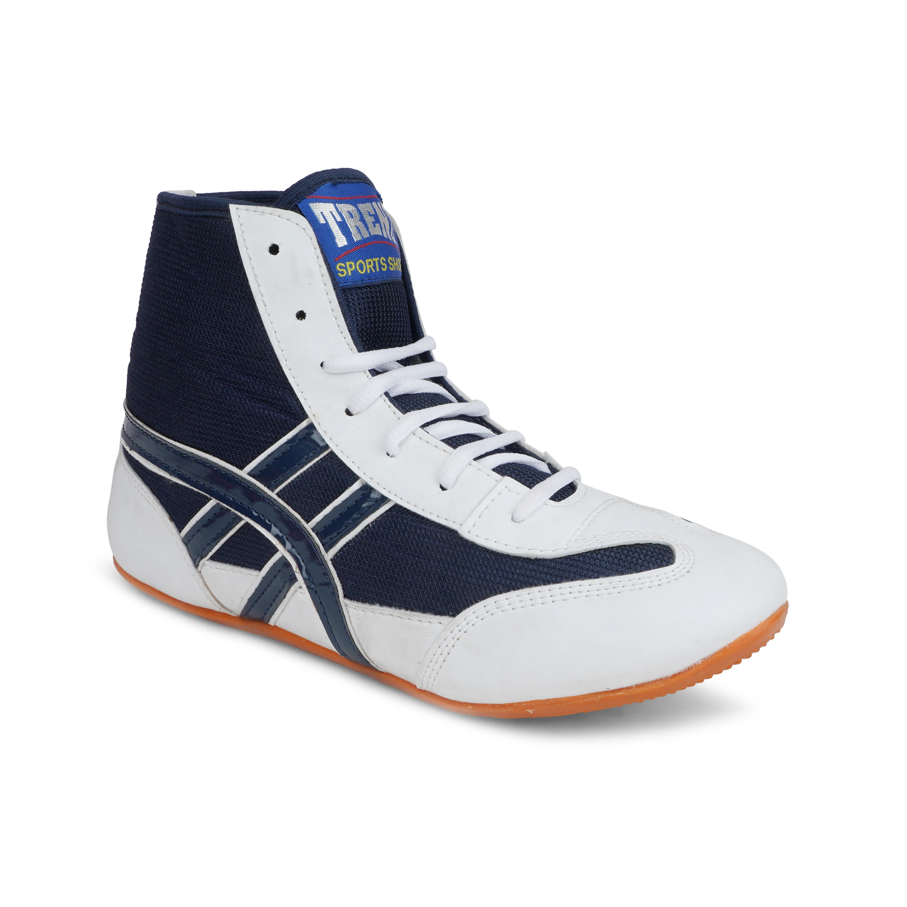 Blue and white wrestling shoes for men