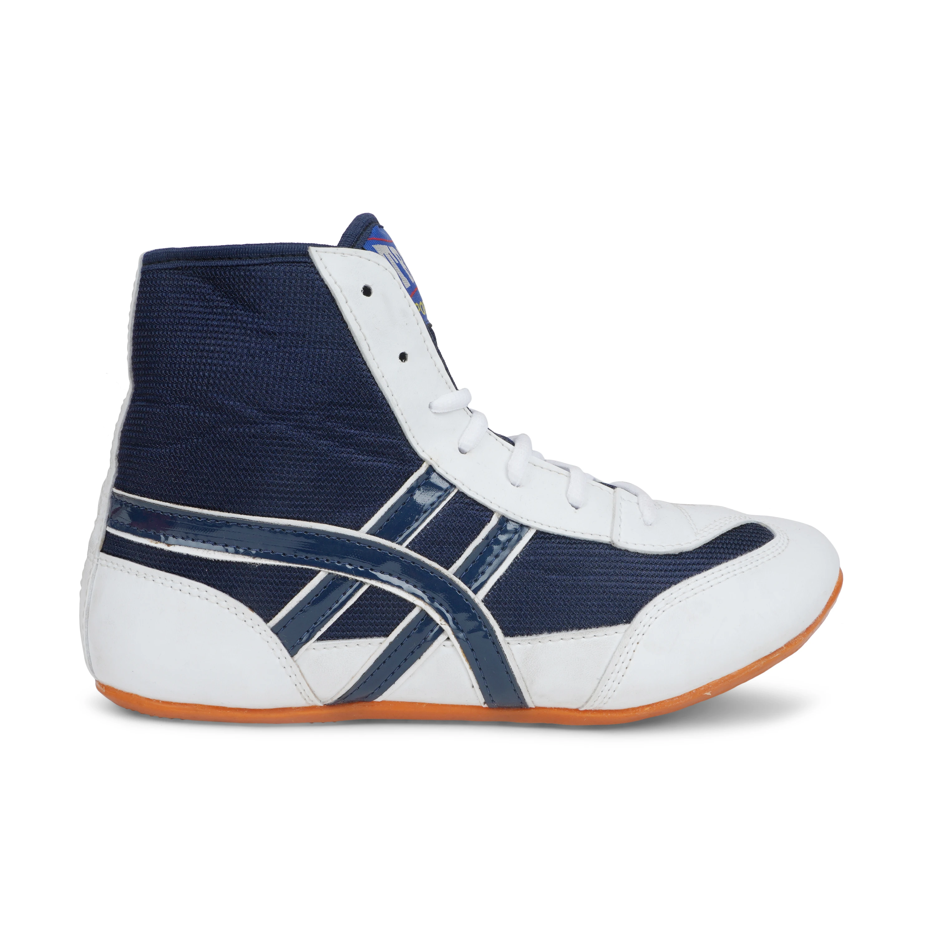 Blue and white wrestling shoes for men