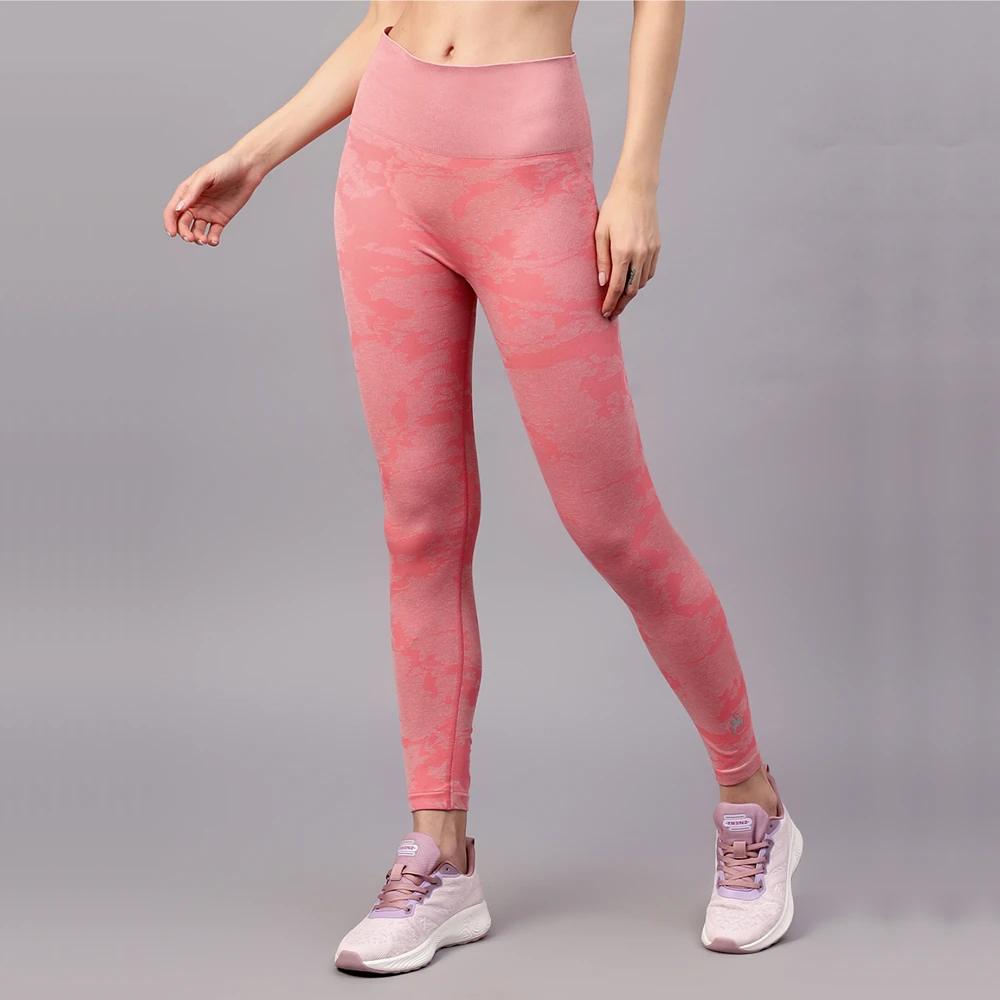Pink seamless gym leggings for women Shiv Naresh