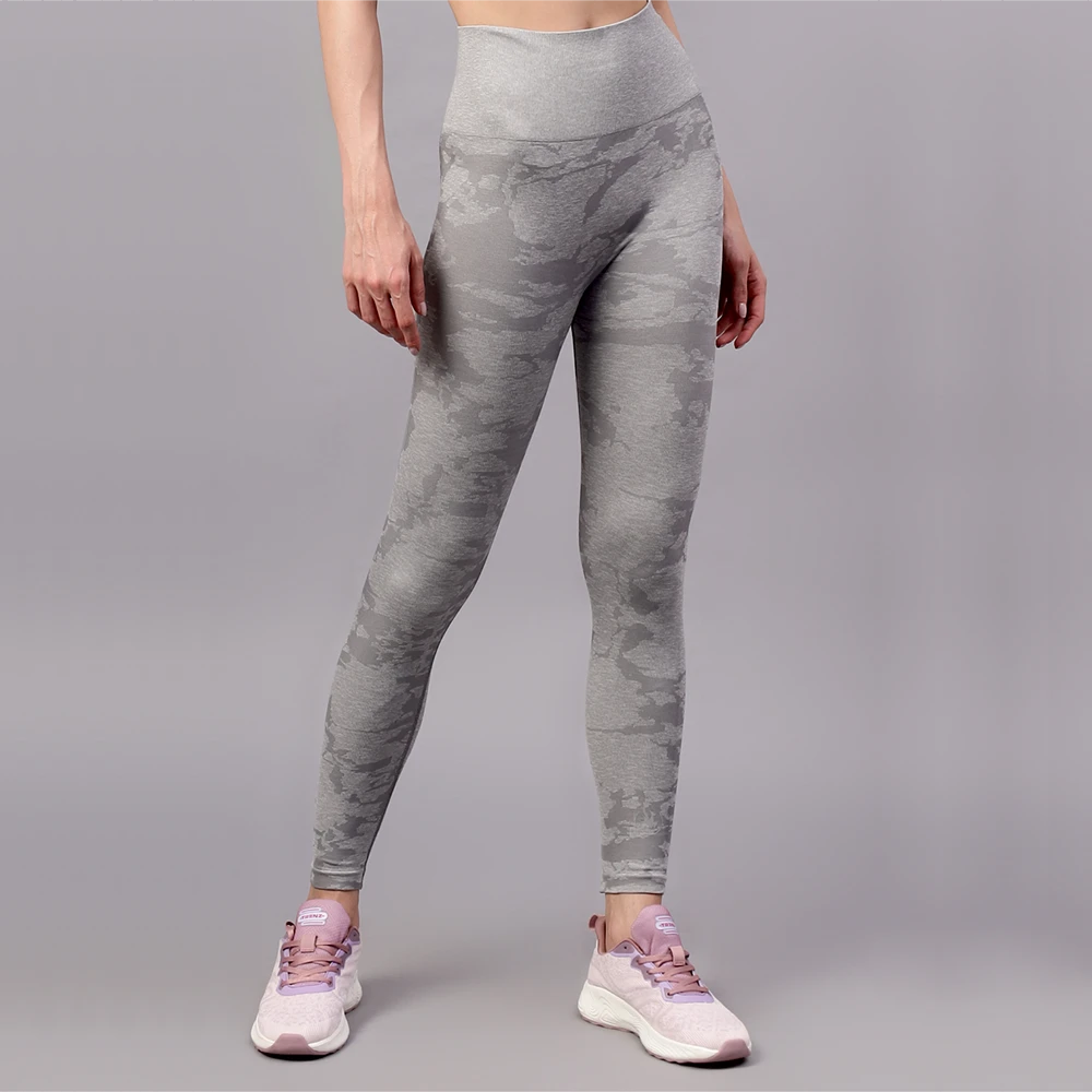 Grey seamless gym leggings for women Shiv Naresh