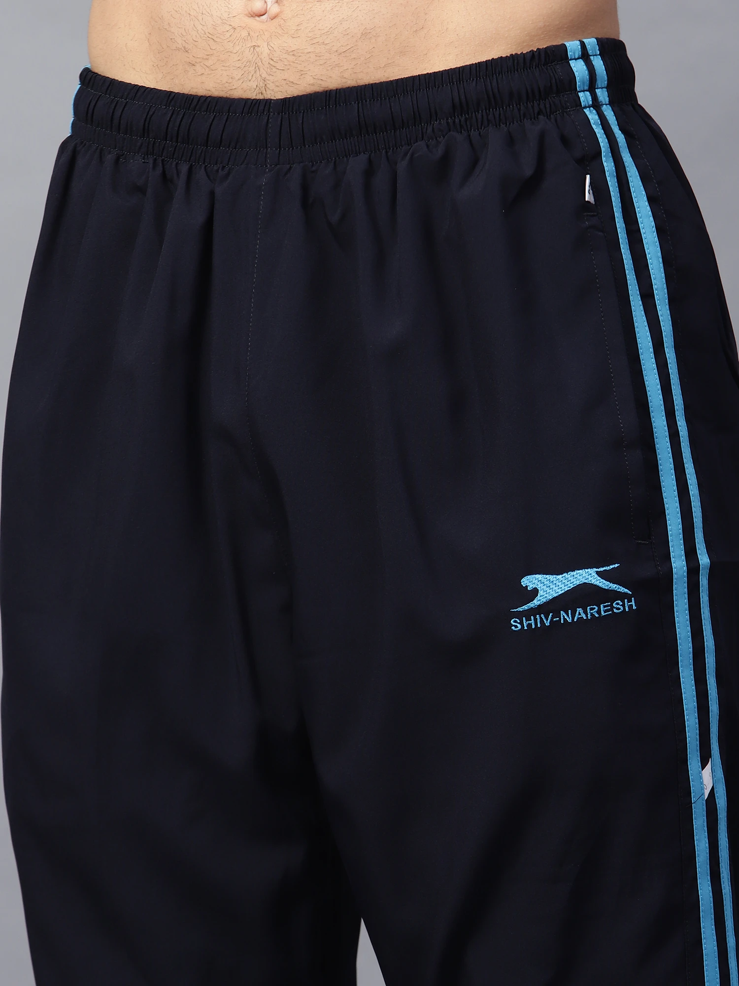Men's active navy and cyan blue track suit