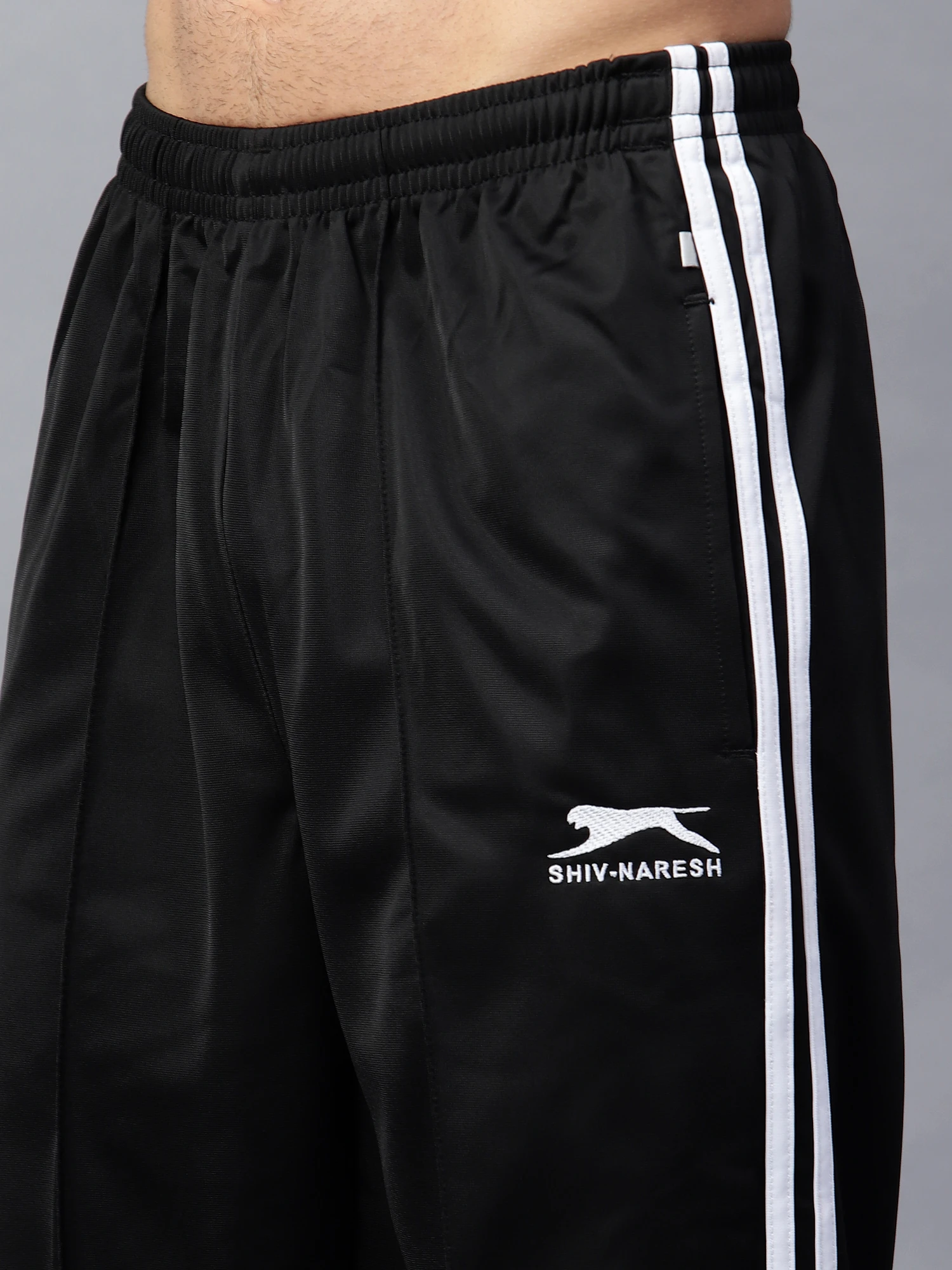 Men's black & white Racer Trenz Poly tracksuit