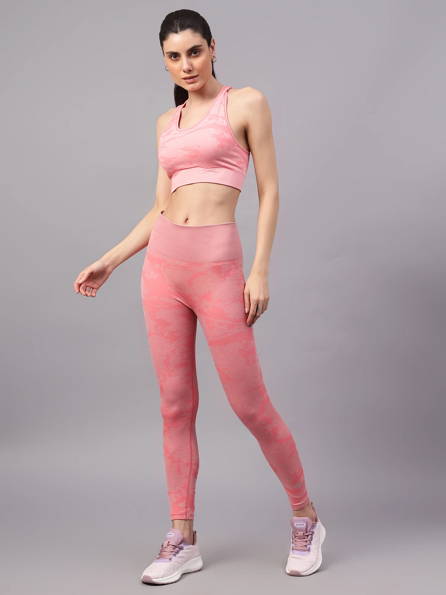 Pink Core Fit Seamless Gym Workout Set for women Shivnaresh