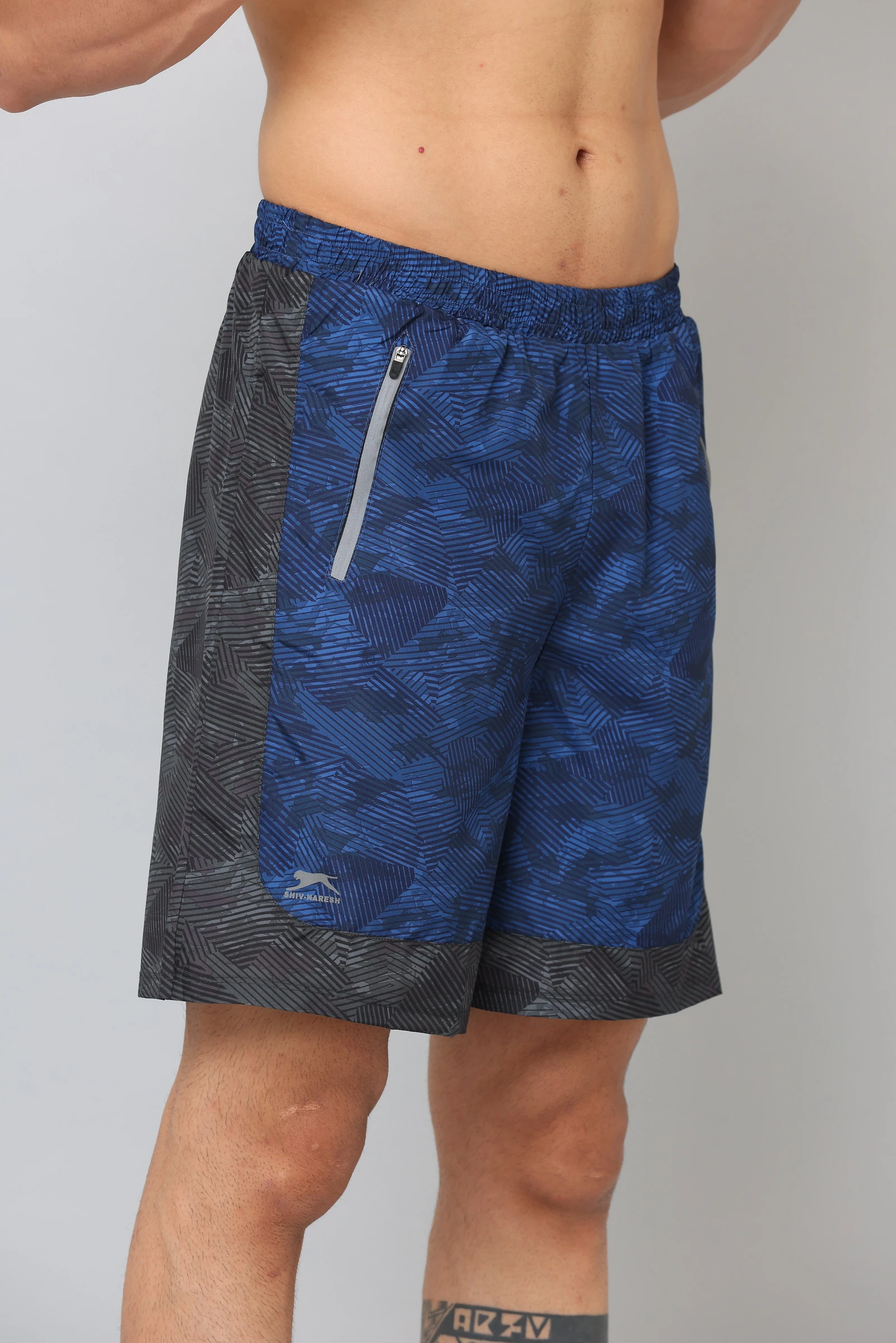 Shiv Naresh Black Navy Venture Shorts for men