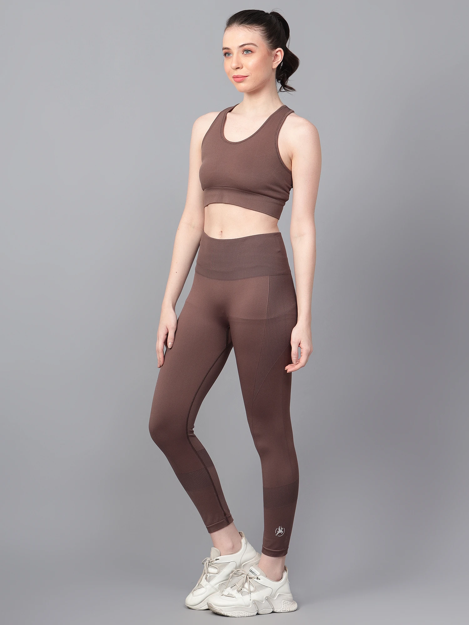Co-ord Women’s Seamless Gym Workout Set Brown