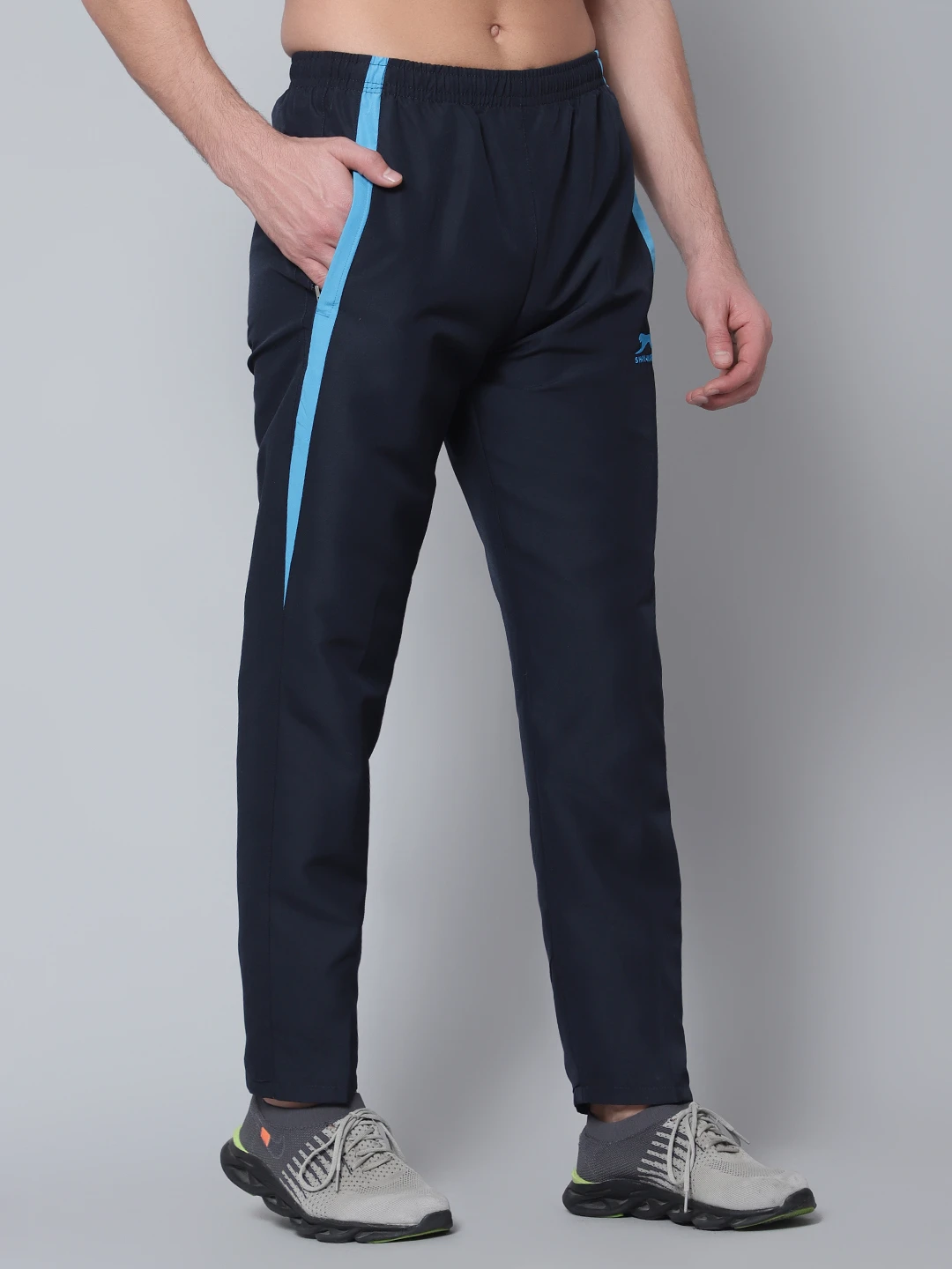 Shiv Naresh Men's Navy Blue/Cyan Active Trackpant
